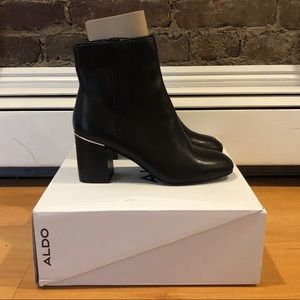 Also block heel booties